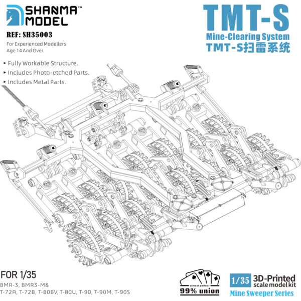 SH35003-1/35 TMT-S Mine Clearing System - Highly Detailed 3D Printed Model Kit