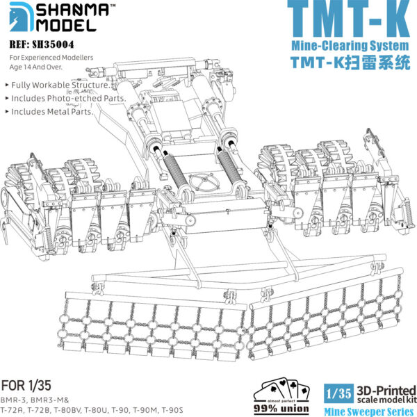 SH35004-1/35 TMT-K Mine Clearing System - Highly Detailed 3D Printed Model Kit